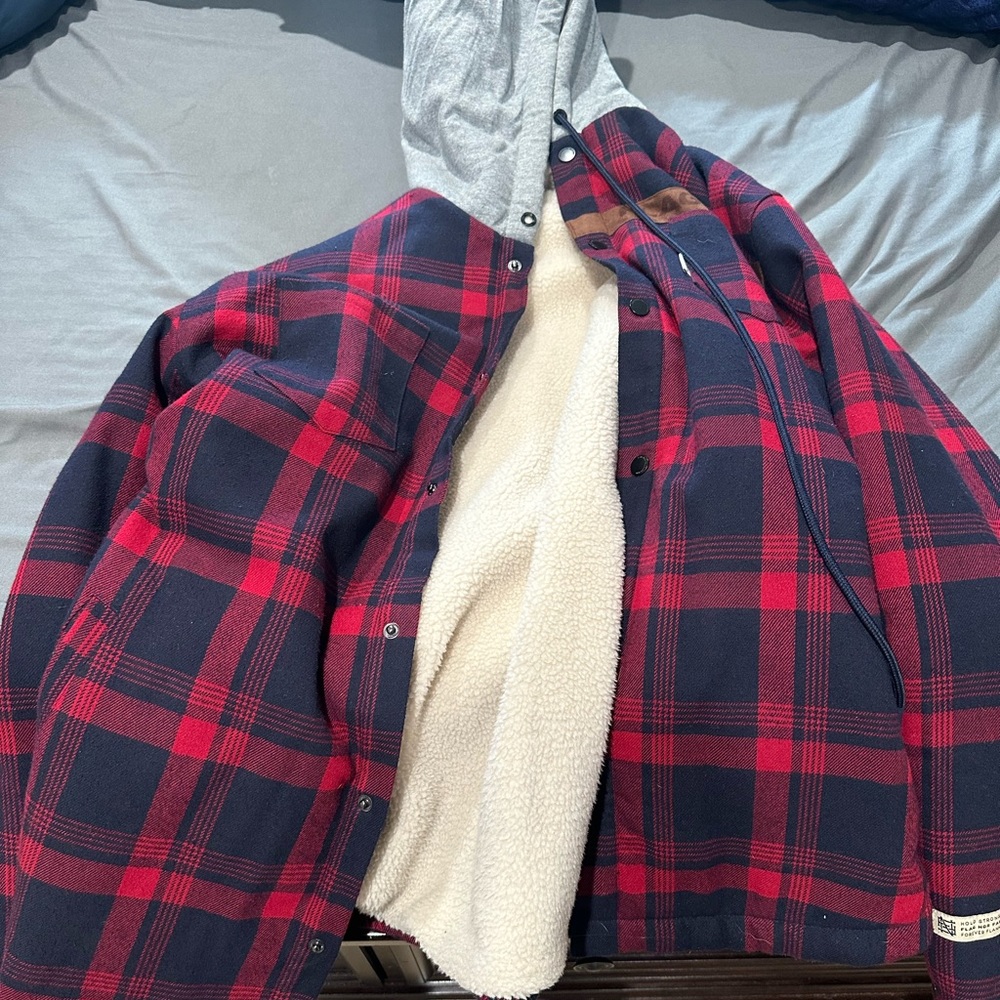 Flag nor fail flannel hoodie size L